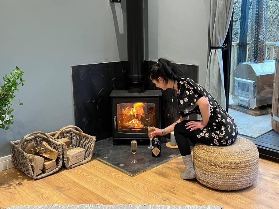 Luxury Lodge In The Treetops Llanbrynmair エクステリア 写真